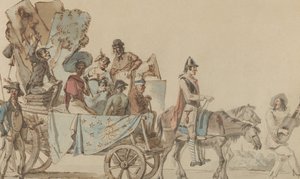 Theatrical Troupe on the Road by Eugène Delacroix