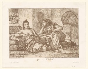 Two Seated Algerian Women by Eugène Delacroix