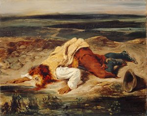 Wounded Brigand Roman Shepherd by Eugène Delacroix
