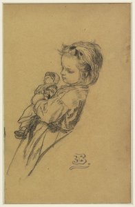 Portrait of Stéphania Maria Anna Isabella de Block-Loor, Standing with Doll