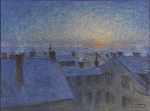 Sunrise over Stockholm Rooftops by Eugène Jansson