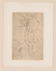 Tree and Heron by Eugène Joors (signed by artist)