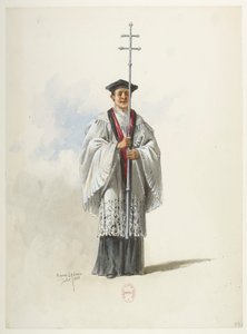 Saint-Saëns - Henry VIII - Costume Designs - Lacoste - Priest by Eugene Lacoste