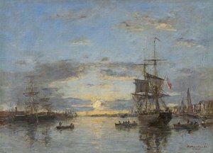 Le Havre: The Outer Harbor at Sunset by Eugene Louis Boudin
