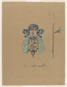 Design for a Belt Buckle with Peacock Motif by Eugene Grasset