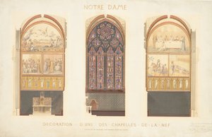Plan for the Renovation of a Chapel in the Nave of the Cathedral of Notre Dame, Paris by Eugène Viollet le Duc
