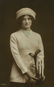Young Woman with Golf Clubs by European Photographer