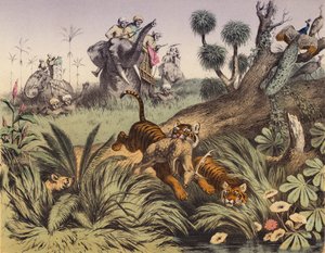 A hunt in the Indian jungle by European School