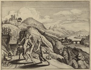Balaam rebuked by his donkey while on his way to Balak, King of Moab by European School