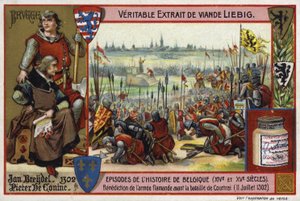 Blessing of the Flemish army before the Battle of Courtrai, 1302 by European School