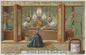 Buddhist monk in a pagoda of an imperial palace, China by European School