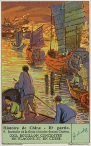 Burning of the Chinese Fleet at Canton by European School