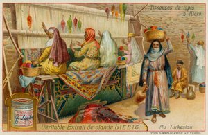 Carpet Weavers in Merv in Turkmenistan by European School