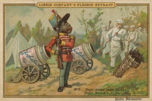 Cartoon African Guards Liebig Meat Extract Cannon by European School