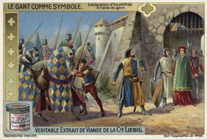 Declaration of hostilities with the aid of a glove, Middle Ages by European School