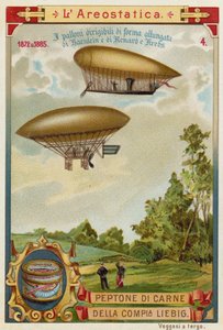 Dirigible airships of Haenlein (1872) and Renard and Krebs (1885) by European School