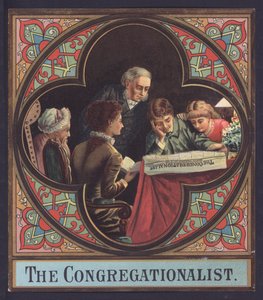 Family reading a copy of The Congregationalist by European School