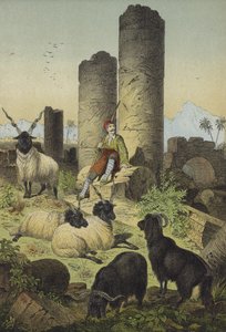 Greek Shepherd with Wallachian Sheep and Syriax-Goats by European School