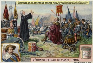 Gustavus Adolphus of Sweden Attends an Open Air Service Before the Battle of Lutzen, Germany, 1632 by European School