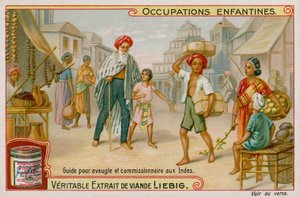 Indian Children Working as Guides for the Blind and Running Errands by European School