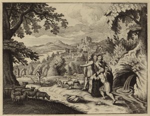 Jacob Rolling the Stone from the Mouth of the Well to Water the Sheep of Laban by European School