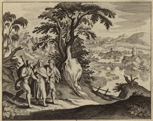 Jesus Christ appearing to two disciples on the road to Emmaus by European School