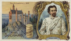 King Ludwig II of Bavaria and Neuschwanstein Castle by European School