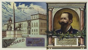King Victor Emmanuel II of Italy and the Quirinal Palace, Rome by European School