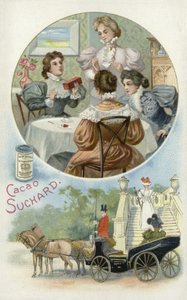 Ladies enjoying Suchard cocoa by European School
