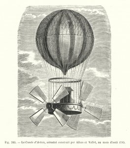 The Count of Artois, Aerostat Built by Alban and Vallet, August 1785 (engraving) by European School