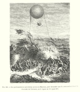 The Austrian parliamentarians leave Mainz, to ask Commander Coutella to descend from the aerostat, where he risks his life by European School
