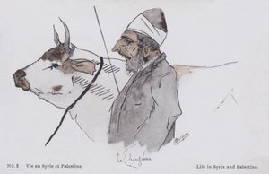 Man and Cattle, Life in Syria and Palestine by European School