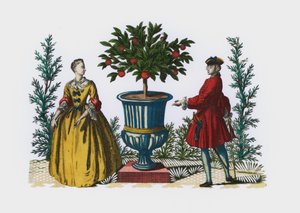 Man and Woman in 18th Century Dress in a Garden by European School