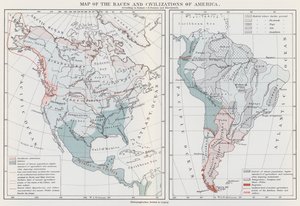 Map of the Races and Civilizations of America by European School