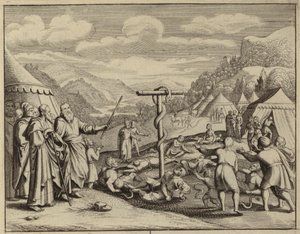 Moses and the brazen serpent by European School