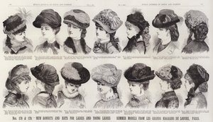 New Bonnets and Hats for Ladies and Young Ladies; Summer Models from Les Grands Magasins Du Louvre, Paris by European School