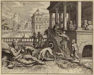 Parable of the rich man and Lazarus the beggar by European School