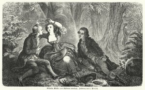 Philinen crowning Wilhelm Meister with a wreath: scene from Johann Wolfgang Goethe
