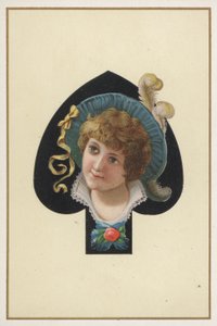 Portrait of a Girl on a Playing Card by European School