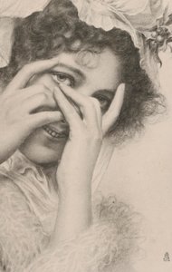 Portrait of a Woman Hiding Behind Her Hands by European School
