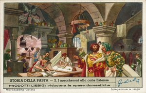 Preparing Macaroni in the Kitchens of the Este Court, Italy by European School