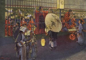 Scene in the Yoshiwara District of Tokyo, Japan by European School