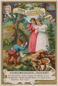 Snow White and Rose Red Help the Dwarf with his Beard by European School