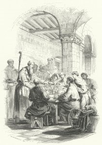 St Eligius Serving Food to the Poor (engraving) by European School
