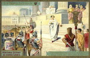 Victor visiting the Capitol to make offerings to Jupiter, Ancient Rome by European School
