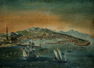 View of a Port with a Lighthouse on a Promontory, c.1800