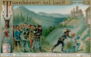 Wolfram and His Companions Find Tannhauser by European School