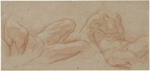 Two Studies of a Reclining Nude Man