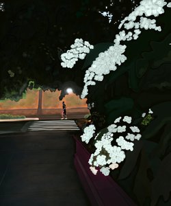 6 am. Rainy Morning and Jogger, Prospect Park West by Evan Sklar