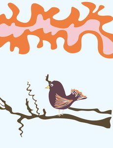 Bird on Branch, 2015 by Evan Sklar